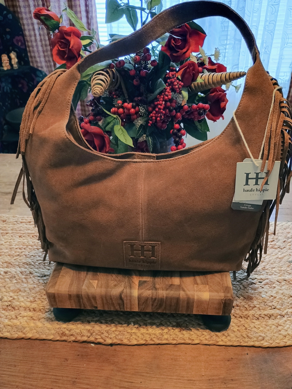 Haute Hippie Brown Suede Fringe Shoulder Bag